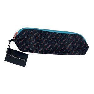 Kendall + Kylie Makeup Bag / Pencil Pouch Black Blue Logo NWT